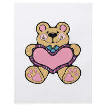 cute teddybear with heart design full color flyer