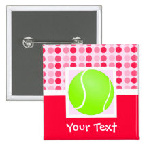 Cute Tennis Ball Pinback Button