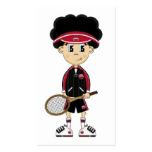 Cute Tennis Boy Bookmark Business Card