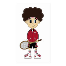 Cute Tennis Boy Bookmark Business Cards