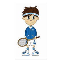 Cute Tennis Boy Bookmark Business Cards