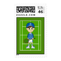 Cute Tennis Boy Stamp