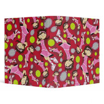 Cute Tennis Girl Binder