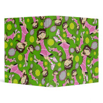 Cute Tennis Girl Binder