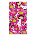 Cute Tennis Girl Bookmark Business Card Templates