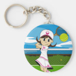 Cute Tennis Girl Keychain