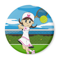 Cute Tennis Girl Magnet
