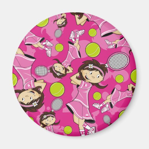 Cute Tennis Girl Magnet