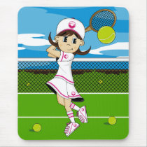 Cute Tennis Girl Mousepad