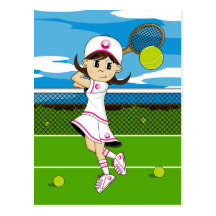 Cute Tennis Girl Postcard