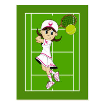 Cute Tennis Girl Postcard