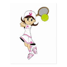 Cute Tennis Girl Postcard