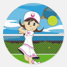 Cute Tennis Girl Sticker