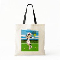 Cute Tennis Girl Tote Bag