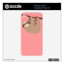 Cute Three-Toed Sloth iPhone 4S Skins