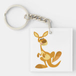 Cute Thumping Cartoon Kangaroo Acrylic Keychain