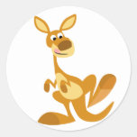 Cute Thumping Cartoon Kangaroo Sticker