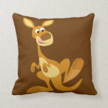 Cute Thumping Cartoon Kangaroo Throw Pillow