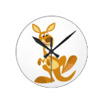 Cute Thumping Cartoon Kangaroo Wall Clock
