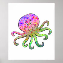 cute tie dye octopus posters