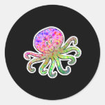 cute tie dye octopus round sticker