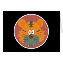 cute tiger face card