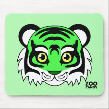 Cute Tiger Green Apple Mousepad