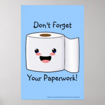 Cute Toilet Paper Poster Print