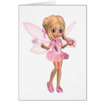 Cute Toon Ballerina Fairy in Pink - standing Card
