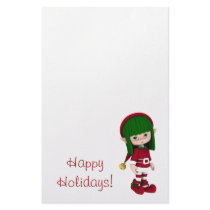 Cute Toon Elf Holiday Stationery by mariannegilliand Cute Toon Elf Holiday Stationery