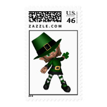 Cute Toon Irish Leprechaun - 2 Stamp