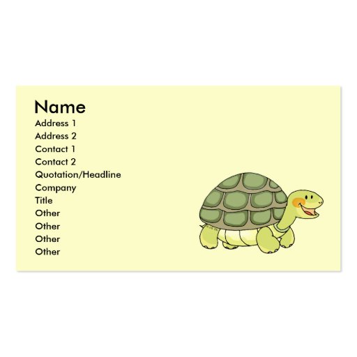 Cute tortoise business cards (front side)