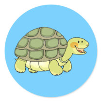Cute tortoise round sticker