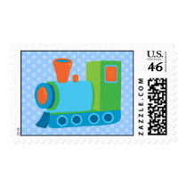 Cute Toy Train Postage Stamps