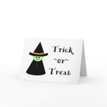 Cute Toy Witch Halloween Trick Or Treat Card