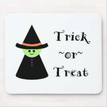 Cute Toy Witch Halloween Trick Or Treat Mousepad