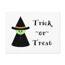 Cute Toy Witch Halloween Trick Or Treat Postcard