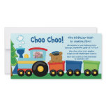 Cute train birthday party invitation photo card