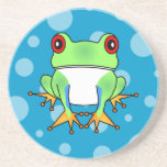 Cute Tree Frog Cartoon Drink Coasters