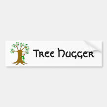 Cute Tree Hugger Design Bumper Stickers