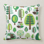Cute tree retro pattern flower apple design throw pillow