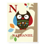 Cute Tree Tops Owl Nursery Print
