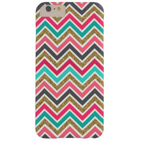 Cute trendy chevron faux glitter zigzag pattern barely there iPhone 6 plus case