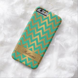 Cute trendy chevron zigzag faux gold glitter iPhone 6 case