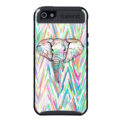 Cute Tribal Elephant Sketch Pastel Chevron iPhone 5 Covers