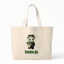 Cute Trick-or-Treating Zombie - "braaains plz" Bag