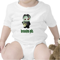 Cute Trick-or-Treating Zombie - "braaains plz" Tshirts