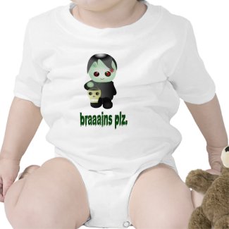 Cute Trick-or-Treating Zombie - &quot;braaains plz&quot; Tshirts