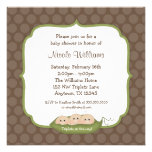 Cute Triplets Pea Pod Baby Shower Custom Announcements