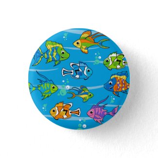 Cute Tropical Fish Button button